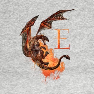 Drachen Buchstabe E T-Shirt